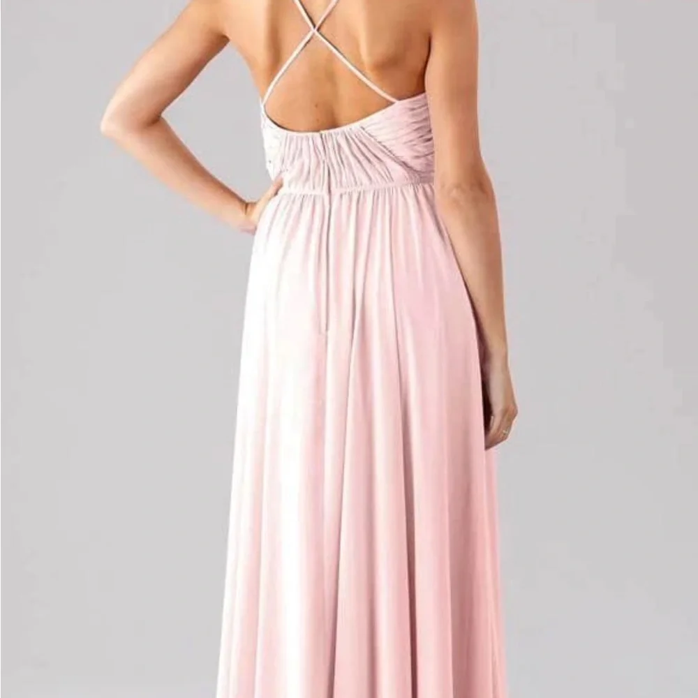 Elegant Navy Blue Women's Bridesmaid Dress - Picture 2 of 5
